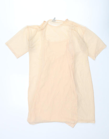 ASOS Womens Beige Polyester Mini Size 10 Round Neck Pullover