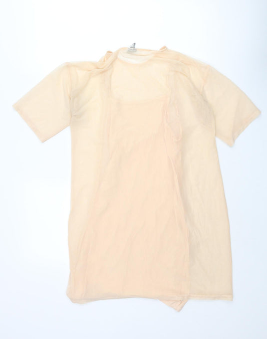 ASOS Womens Beige Polyester Mini Size 10 Round Neck Pullover