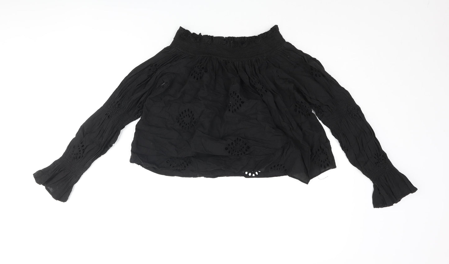 Womens UK Size S Zara Black Basic Blouse