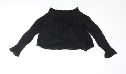 Womens UK Size S Zara Black Basic Blouse