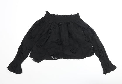Womens UK Size S Zara Black Basic Blouse