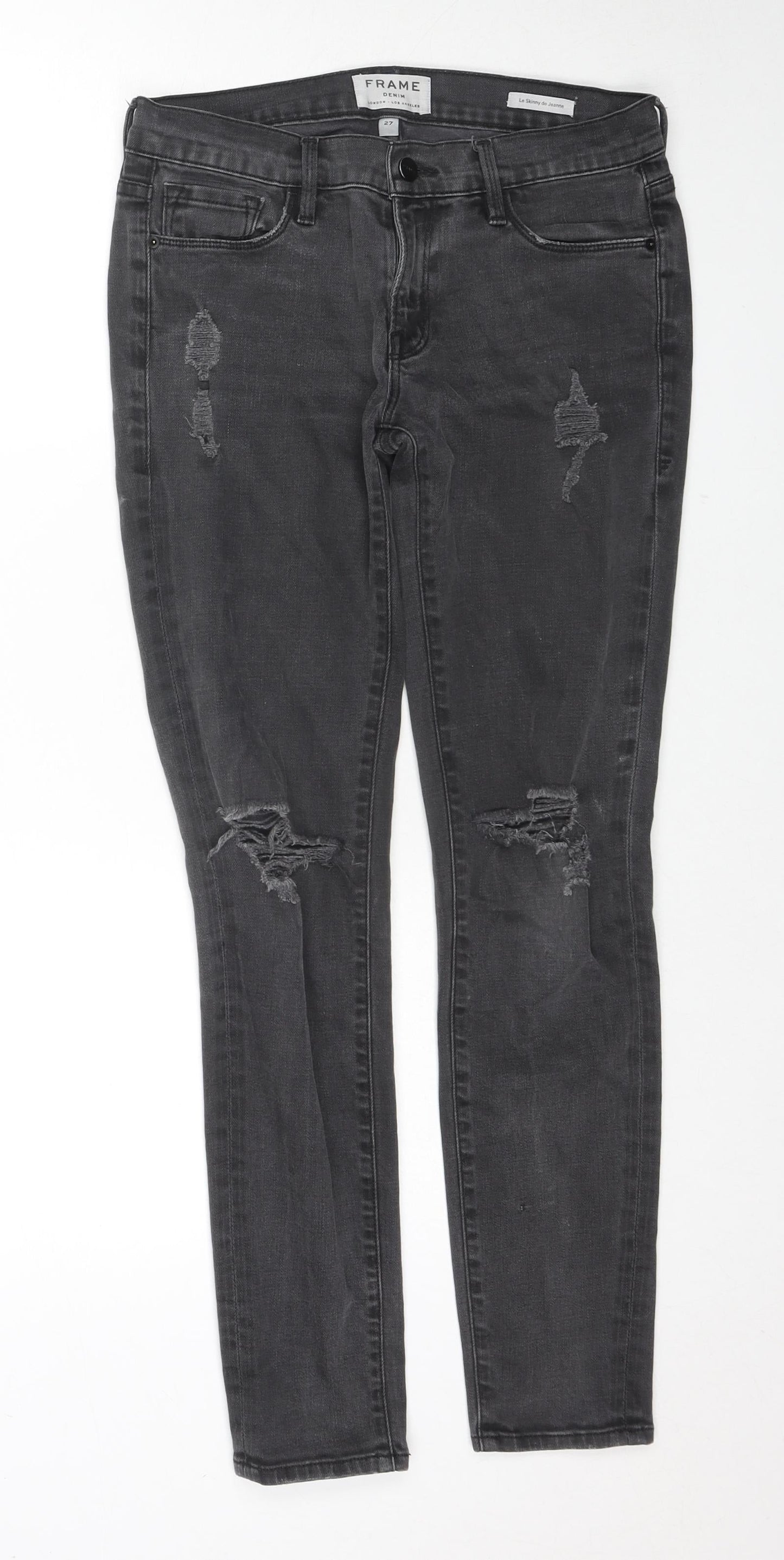Womens UK Size 27 in FRAME Regular Fit Skinny Grey Jeans