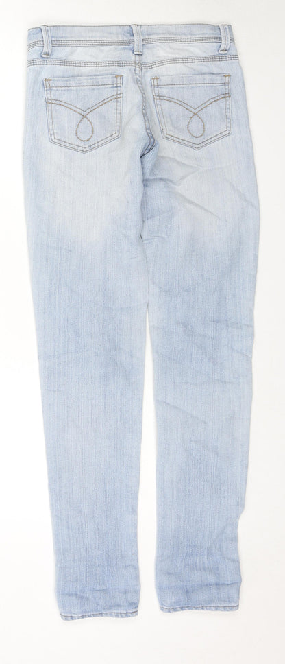 Denim & Co. Womens Blue Cotton Skinny Jeans Size 6 L31 in Regular Zip