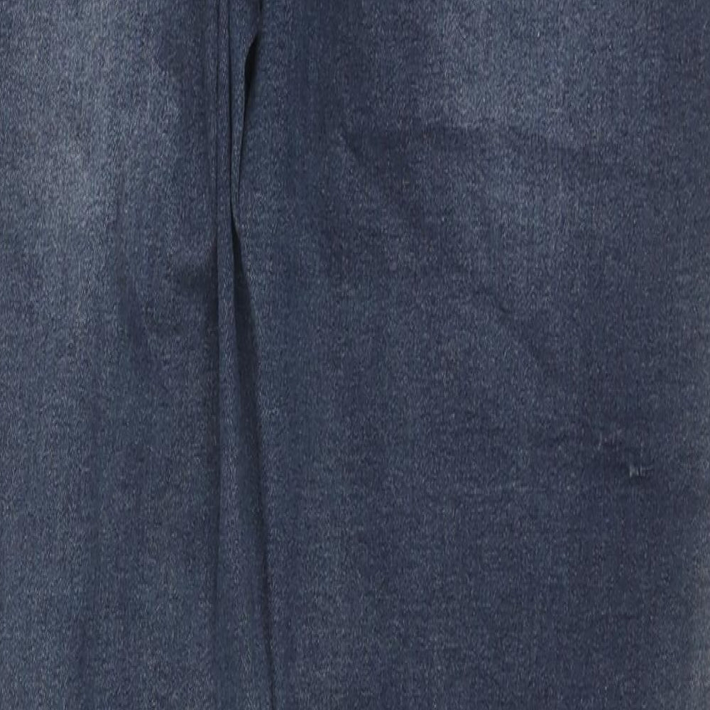 Matalan Womens Blue Cotton Skinny Jeans Size 14 L28 in Regular Zip