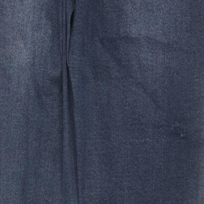 Matalan Womens Blue Cotton Skinny Jeans Size 14 L28 in Regular Zip