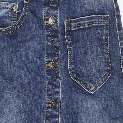 Jeans Wear Womens Blue Cotton A-Line Skirt Size XS Zip