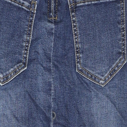 Jeans Wear Womens Blue Cotton A-Line Skirt Size XS Zip