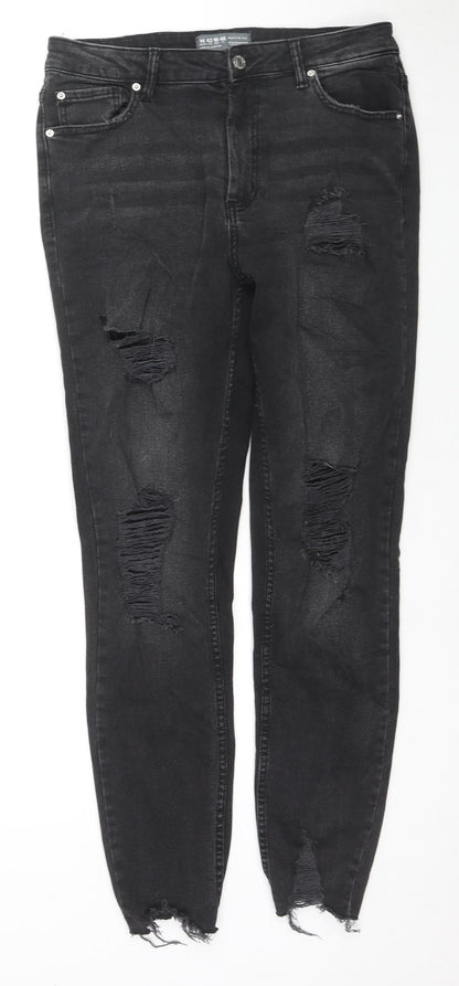 Denim & Co. Womens Blue Cotton Skinny Jeans Size 14 L27 in Regular Zip