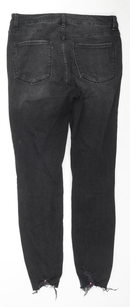 Denim & Co. Womens Blue Cotton Skinny Jeans Size 14 L27 in Regular Zip