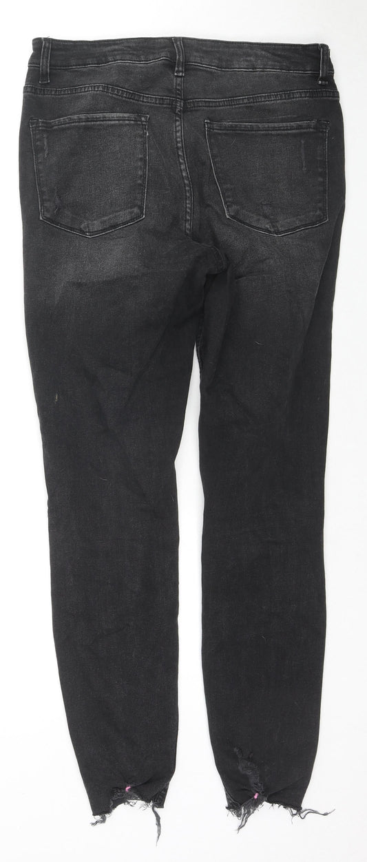 Denim & Co. Womens Blue Cotton Skinny Jeans Size 14 L27 in Regular Zip