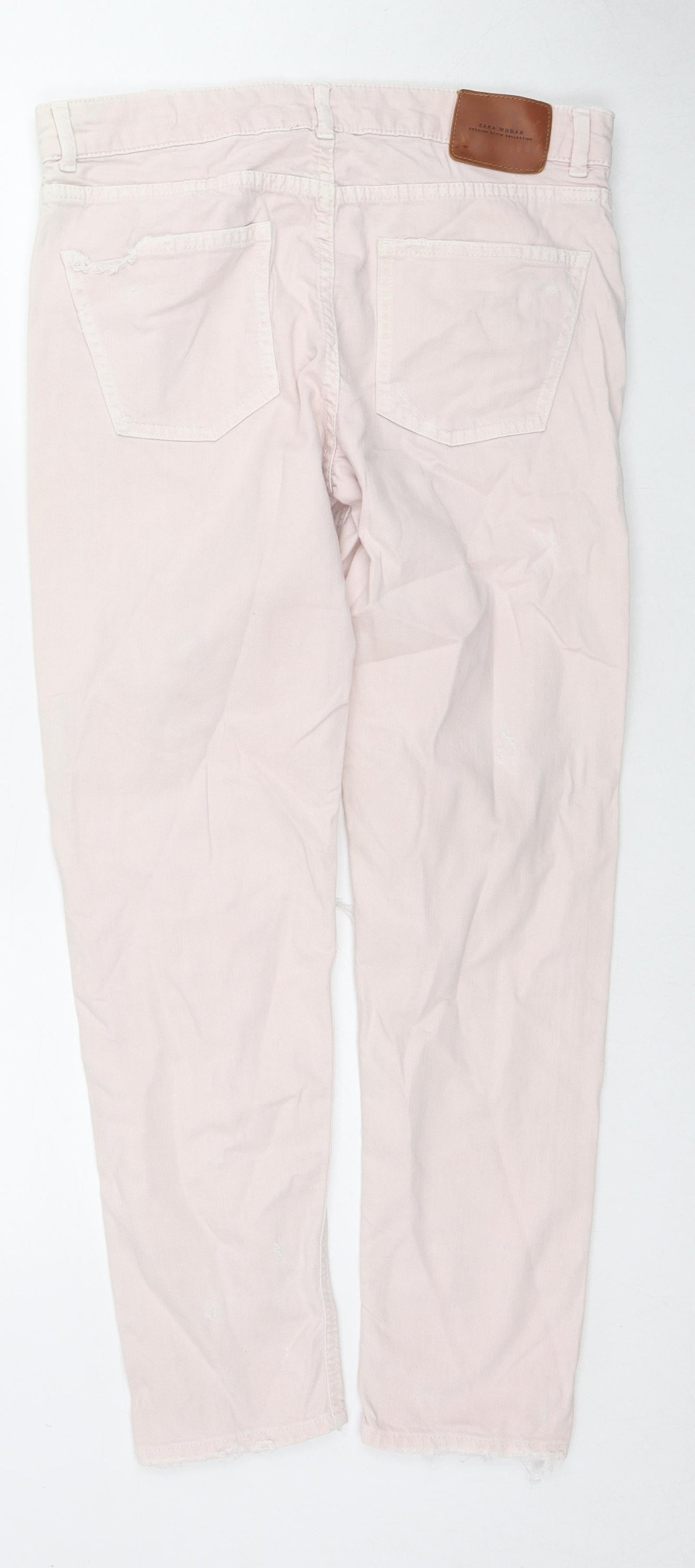 Zara Womens Pink Cotton Skinny Jeans Size 32 in L27 in Regular Zip