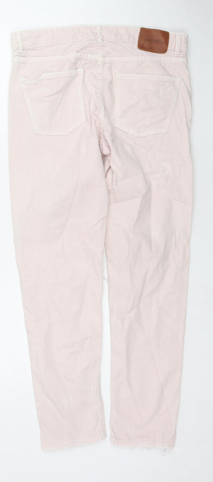 Zara Womens Pink Cotton Skinny Jeans Size 32 in L27 in Regular Zip