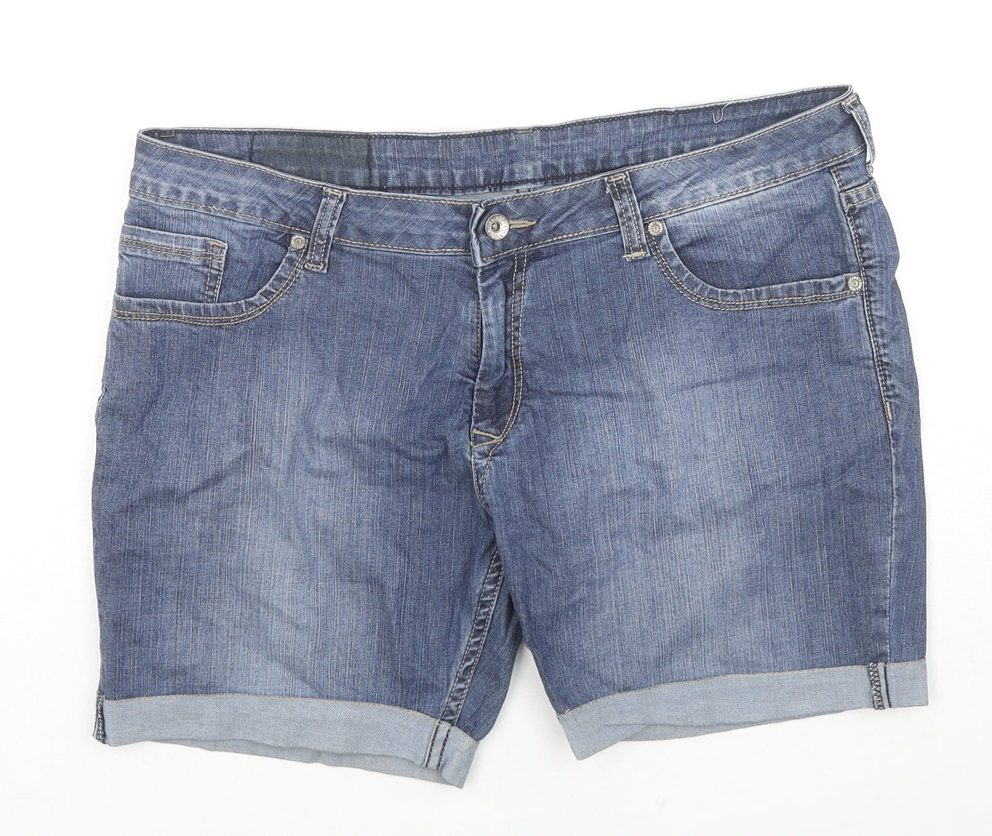 I Jeanswear Womens Blue Cotton Skimmer Shorts Size 36 in L6 in Regular Zip