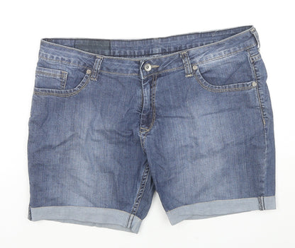 I Jeanswear Womens Blue Cotton Skimmer Shorts Size 36 in L6 in Regular Zip