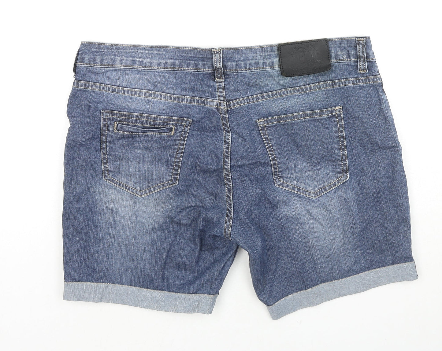 I Jeanswear Womens Blue Cotton Skimmer Shorts Size 36 in L6 in Regular Zip