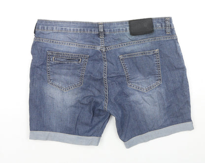 I Jeanswear Womens Blue Cotton Skimmer Shorts Size 36 in L6 in Regular Zip