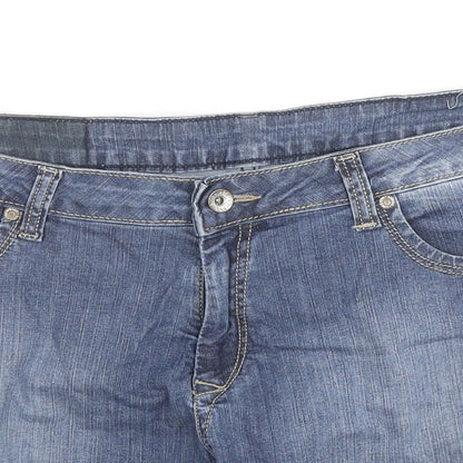 I Jeanswear Womens Blue Cotton Skimmer Shorts Size 36 in L6 in Regular Zip