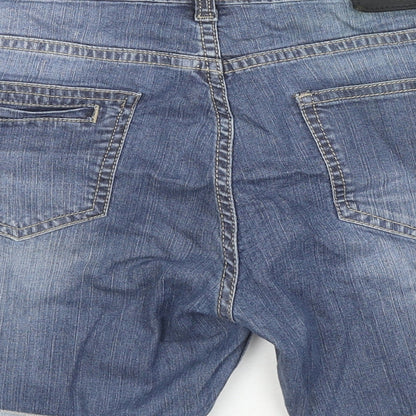 I Jeanswear Womens Blue Cotton Skimmer Shorts Size 36 in L6 in Regular Zip