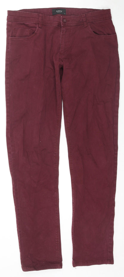 Reverse Womens Red Cotton Skinny Jeans Size 32 in L32 in Regular Zip