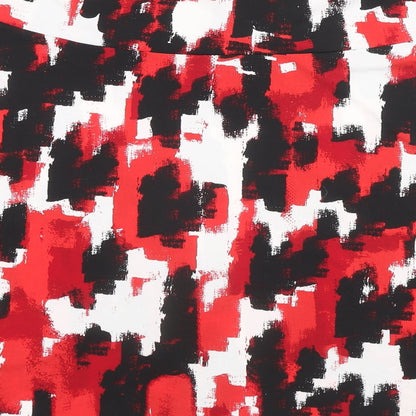 Damart Womens Red Geometric Polyester Flare Skirt Size 18