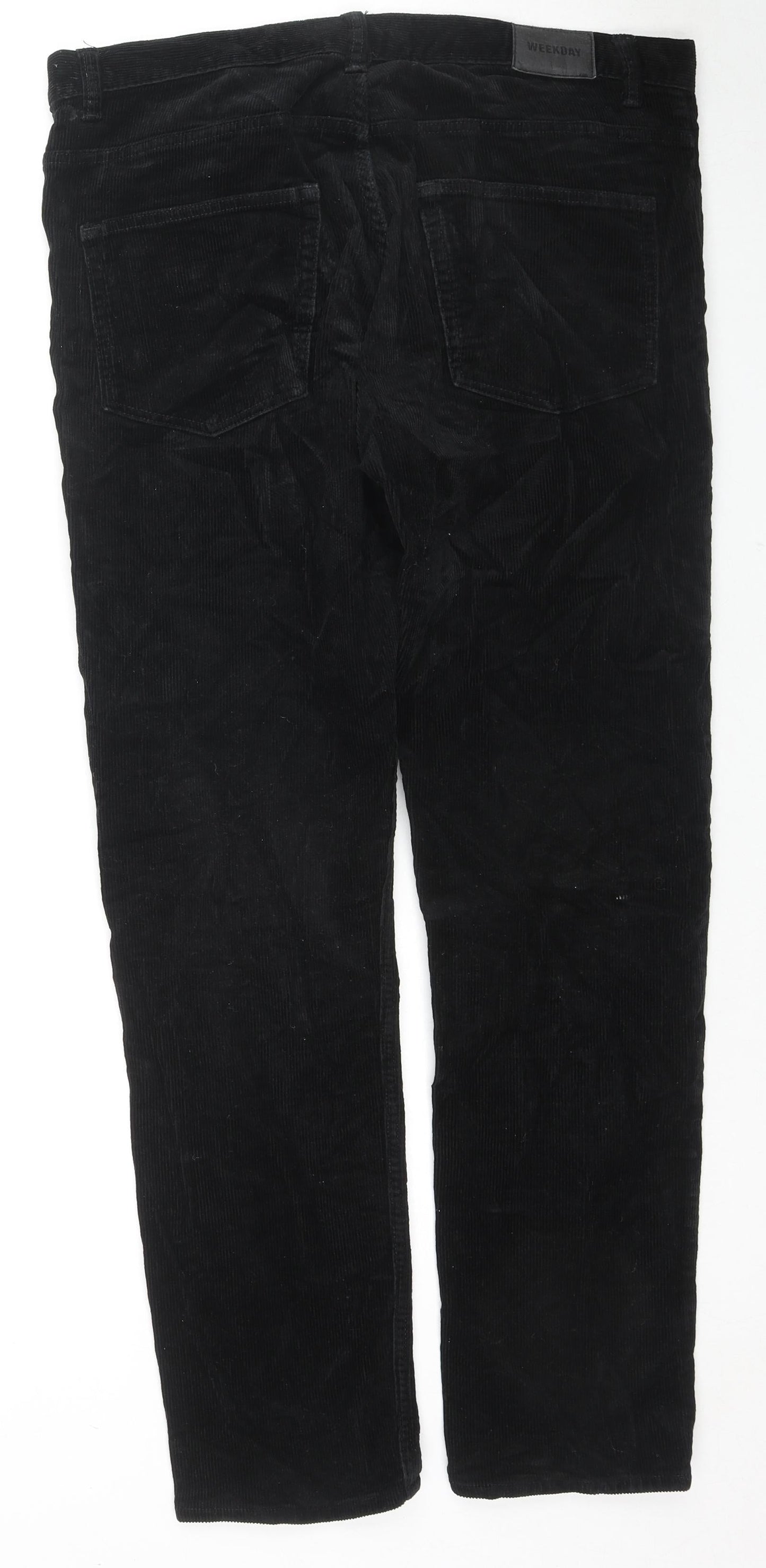 Womens UK Size 36 Weekday Regular Fit  Black Trousers