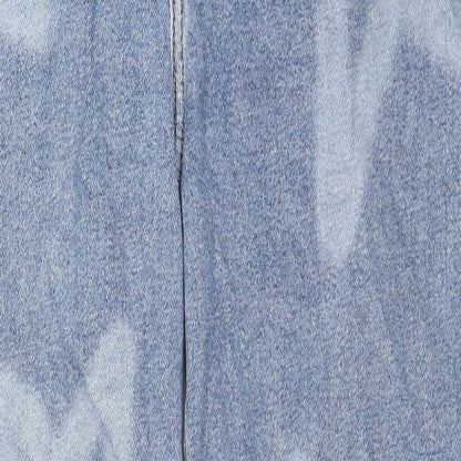 Hollister Womens Blue Geometric Cotton Straight Jeans Size 27 in L31 in Regular Zip - Stars