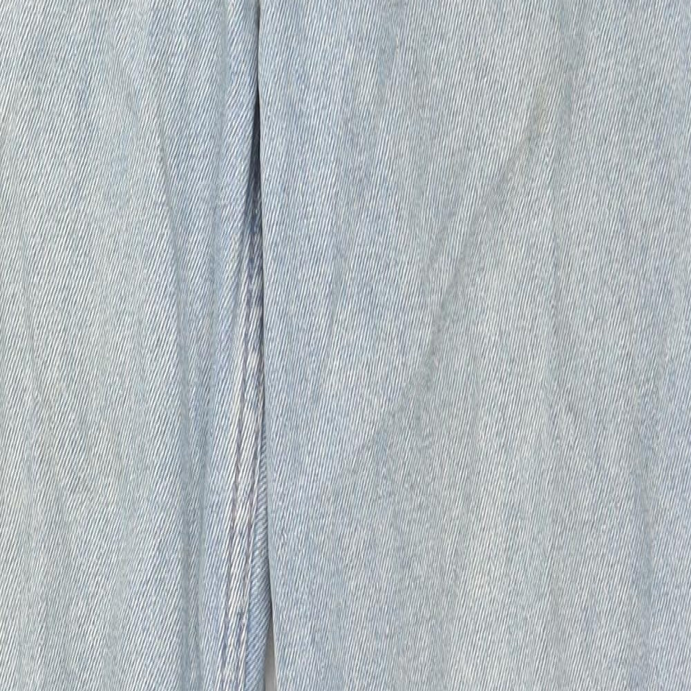 Denim & Co. Womens Blue Cotton Straight Jeans Size 6 L27 in Regular Zip