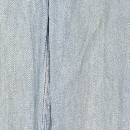 Denim & Co. Womens Blue Cotton Straight Jeans Size 6 L27 in Regular Zip