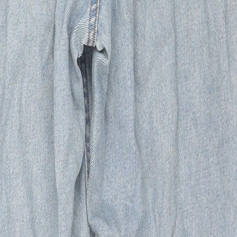 Denim & Co. Womens Blue Cotton Straight Jeans Size 6 L27 in Regular Zip