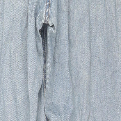 Denim & Co. Womens Blue Cotton Straight Jeans Size 6 L27 in Regular Zip