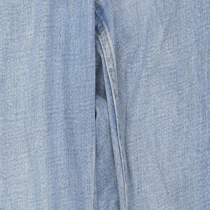 Topshop Womens Blue Cotton Straight Jeans Size 25 in L32 in Regular Zip