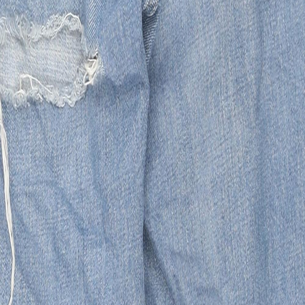 Topshop Womens Blue Cotton Straight Jeans Size 25 in L32 in Regular Zip