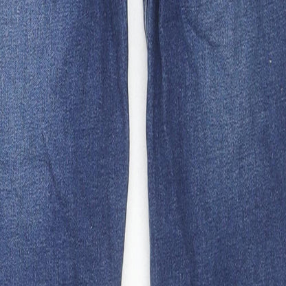 Denim & Co. Girls Blue Cotton Skinny Jeans Size 10-11 Years L24 in Regular Zip - Adjustable Waist
