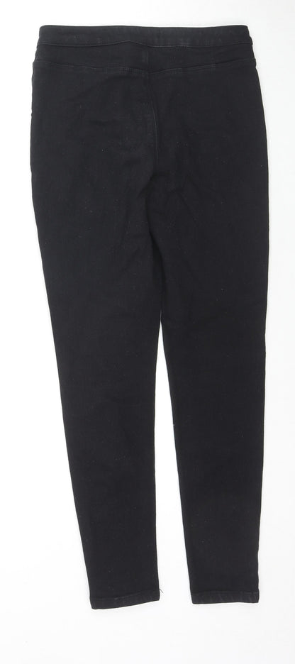 Missguided Womens Black Cotton Skinny Jeans Size 12 L28 in Regular Zip