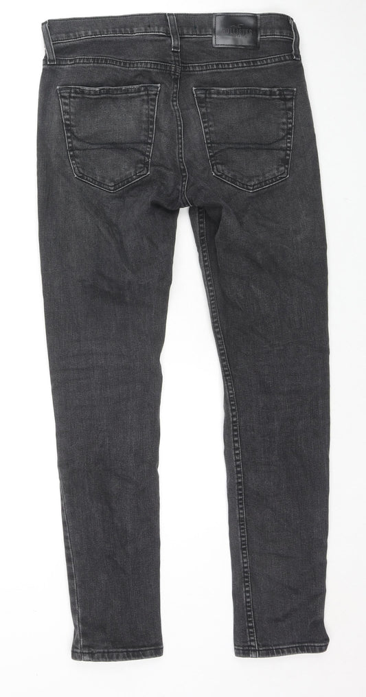 Hollister Mens Black Cotton Skinny Jeans Size 28 in L30 in Regular Zip
