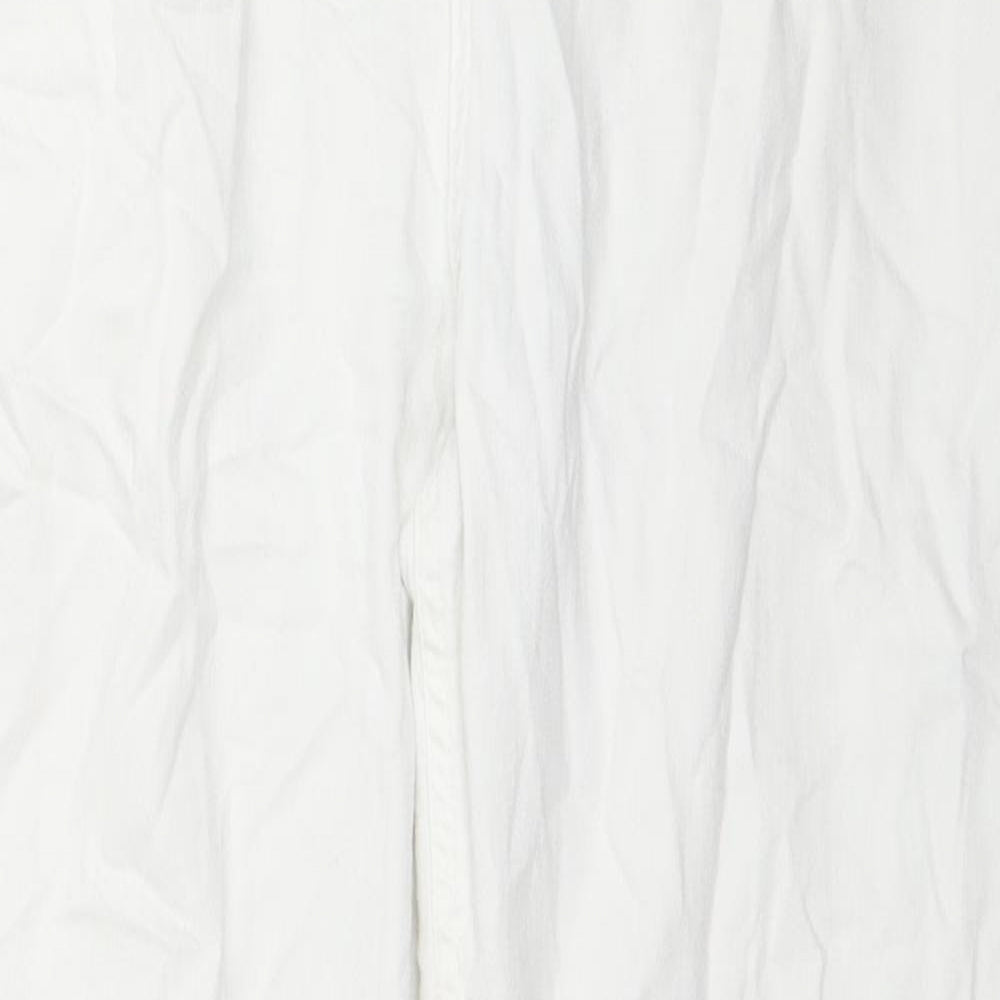 Select Womens White Cotton Straight Jeans Size 18 L26 in Regular Zip