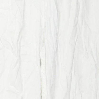 Select Womens White Cotton Straight Jeans Size 18 L26 in Regular Zip