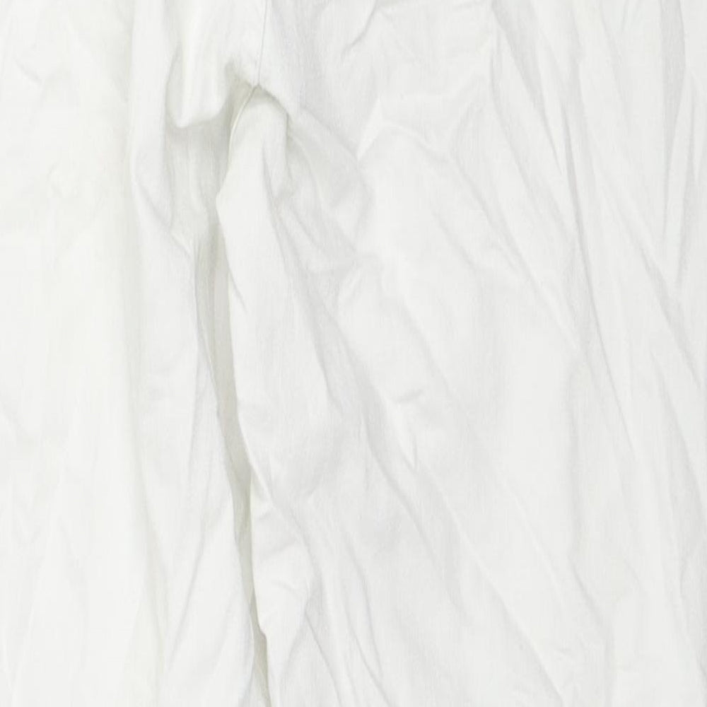 Select Womens White Cotton Straight Jeans Size 18 L26 in Regular Zip