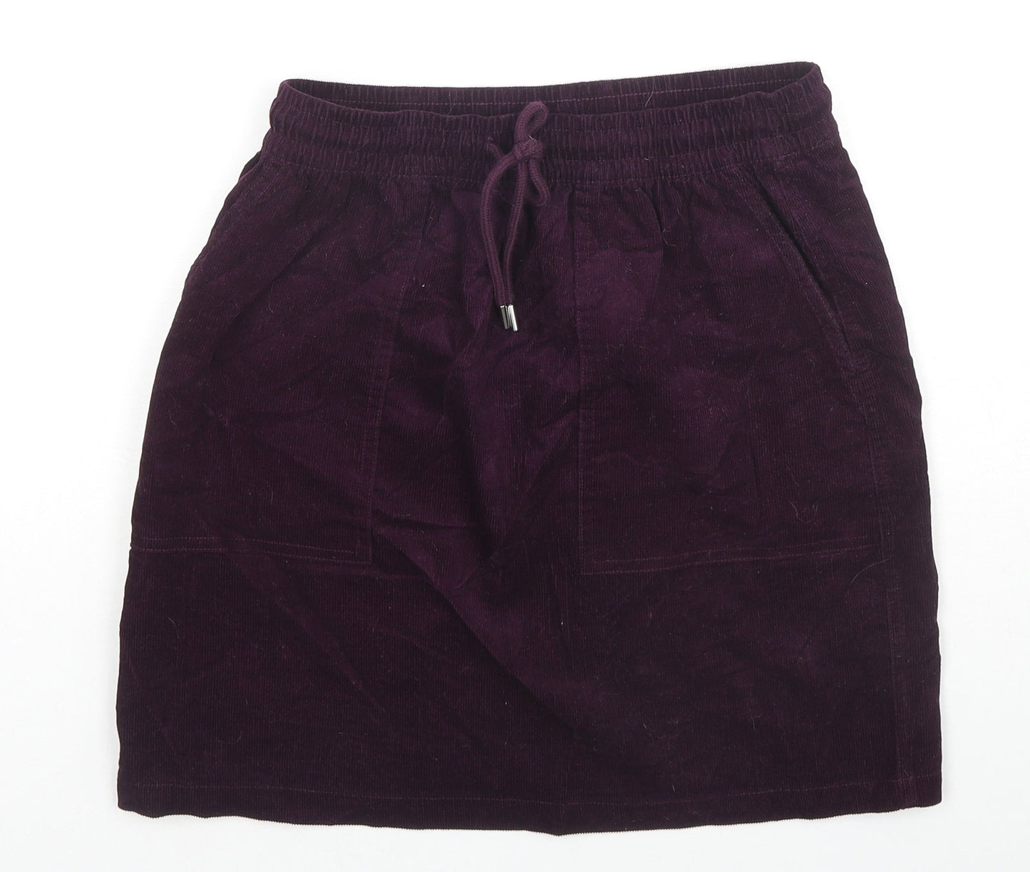 Beloved Womens Purple Cotton Mini Skirt Size S Drawstring
