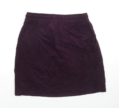 Beloved Womens Purple Cotton Mini Skirt Size S Drawstring