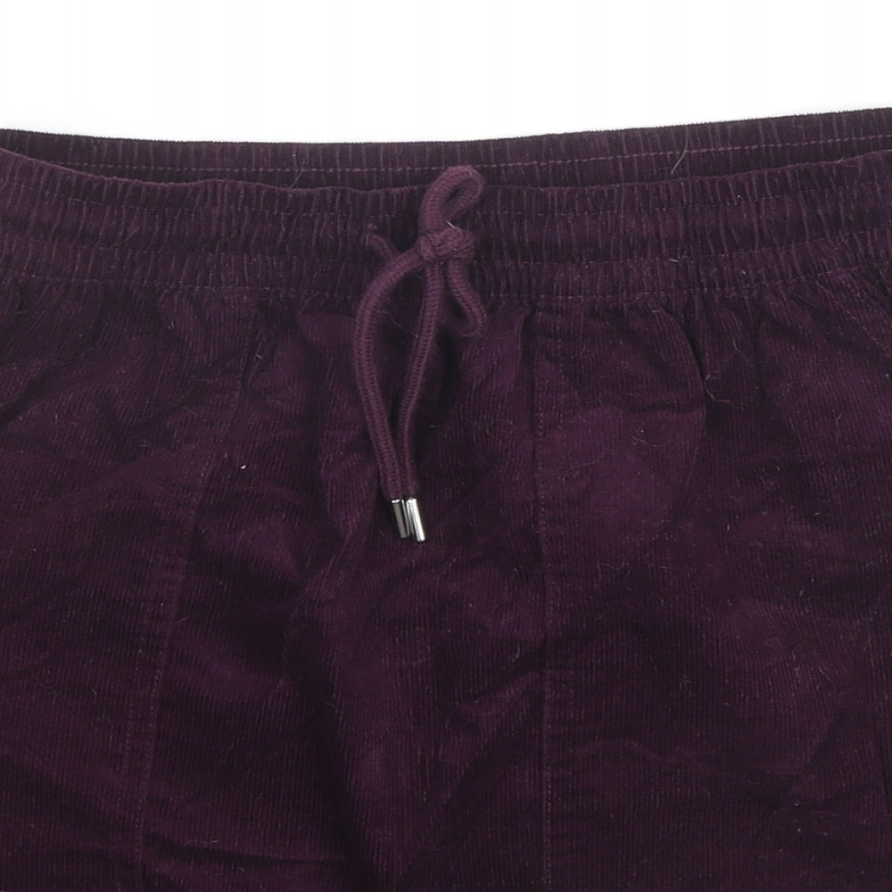 Beloved Womens Purple Cotton Mini Skirt Size S Drawstring