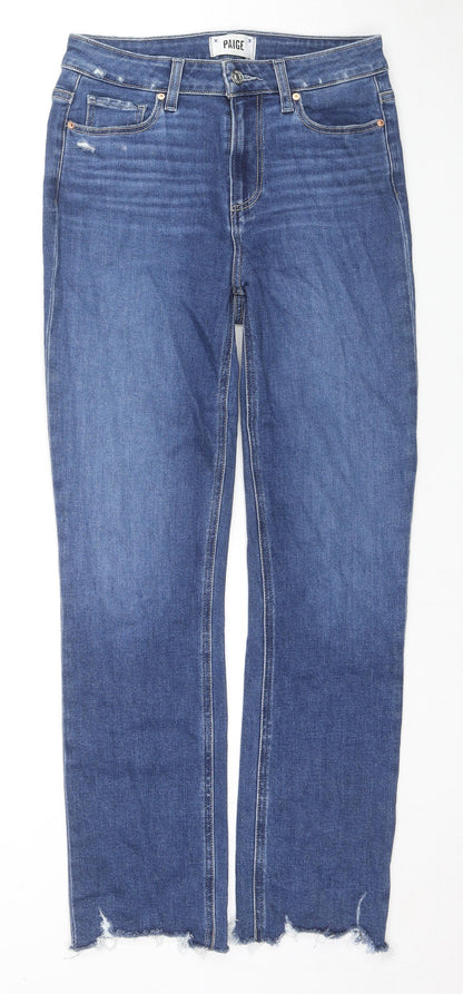 Peige Womens Blue Cotton Straight Jeans Size 26 L27 in Regular Zip