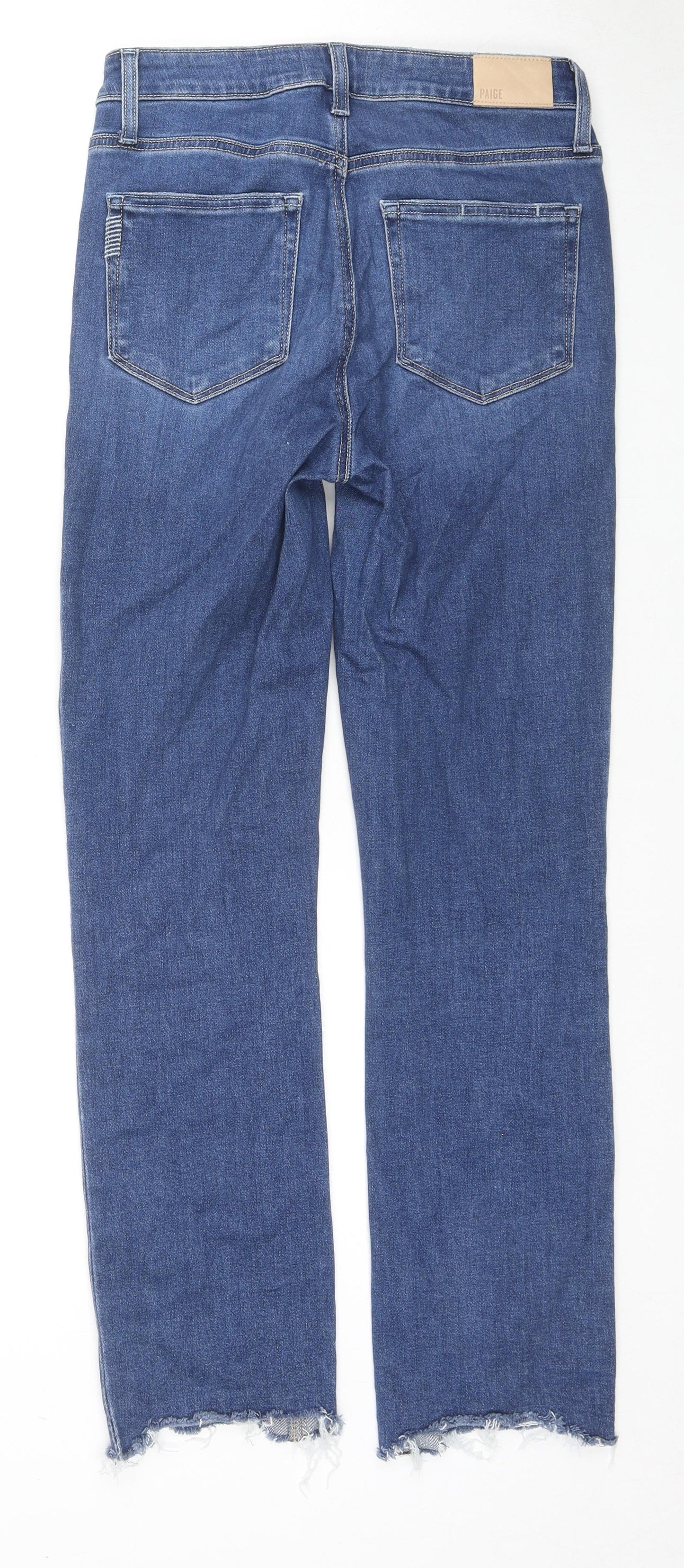 Peige Womens Blue Cotton Straight Jeans Size 26 L27 in Regular Zip