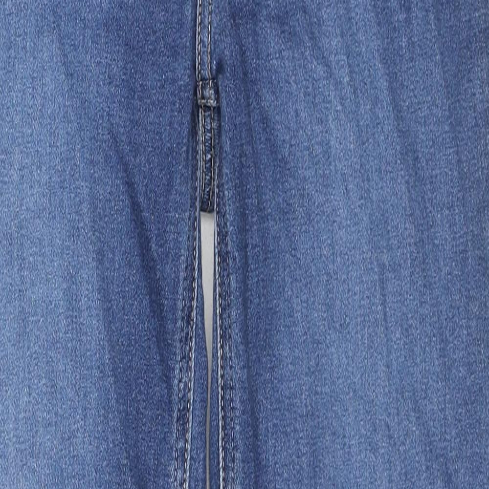 Peige Womens Blue Cotton Straight Jeans Size 26 L27 in Regular Zip
