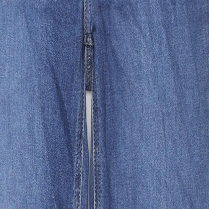 Peige Womens Blue Cotton Straight Jeans Size 26 L27 in Regular Zip