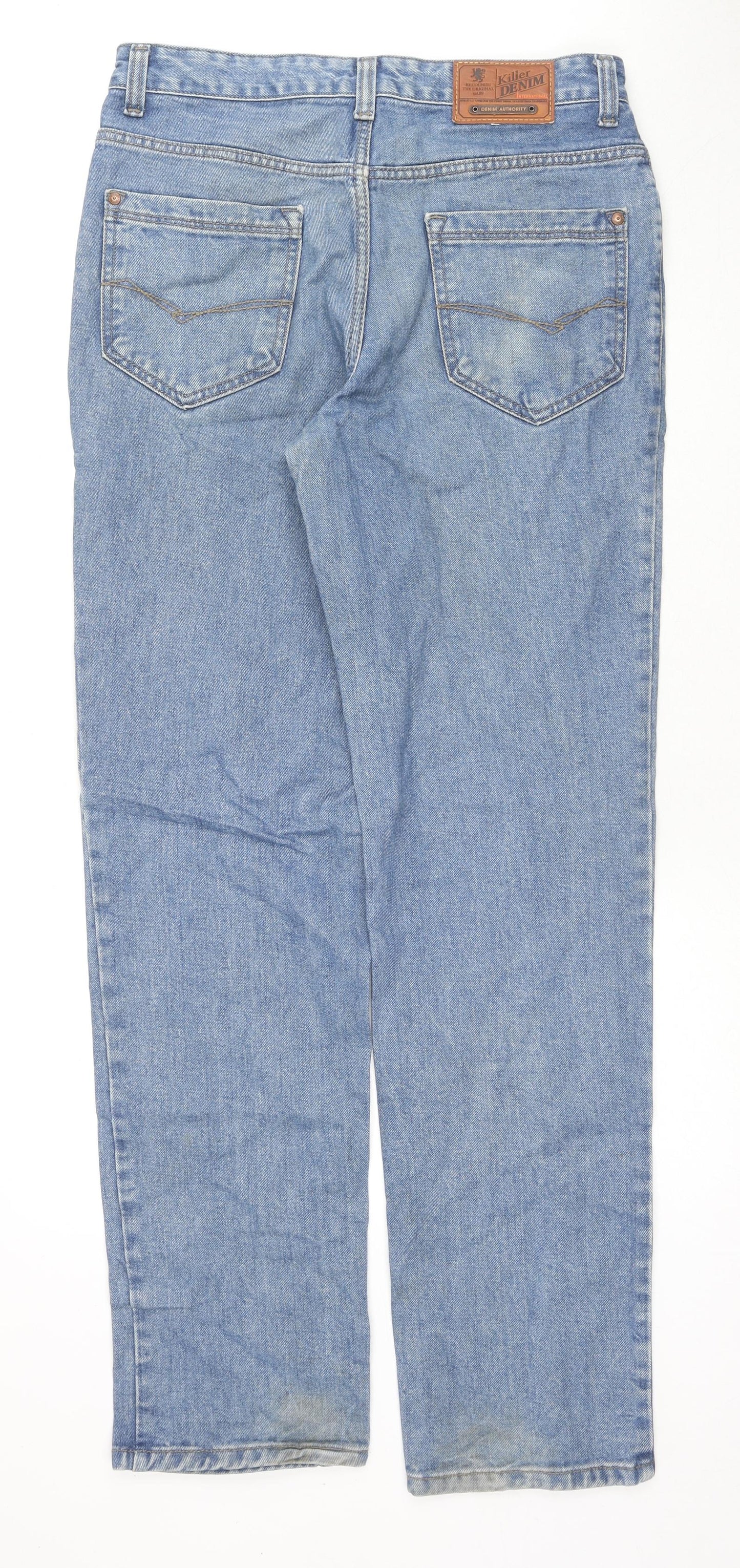 Killer Denim Mens Blue Cotton Straight Jeans Size 34 in L33 in Regular Zip