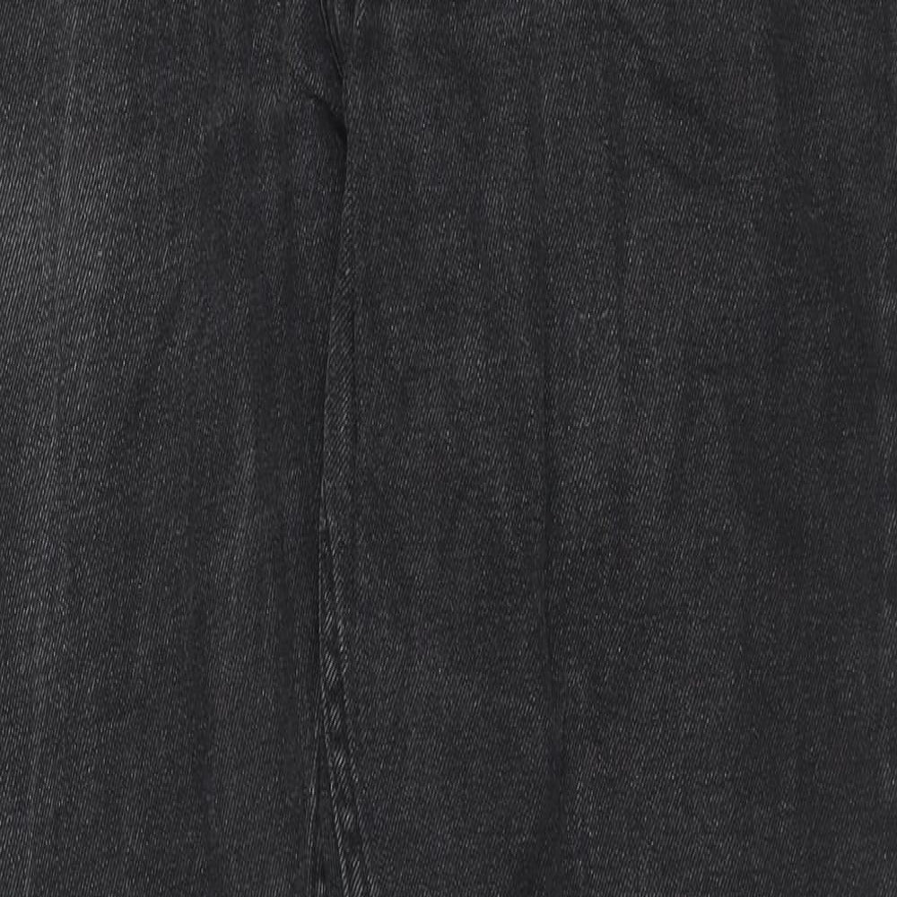 Denim & Co. Womens Black Cotton Straight Jeans Size 34 in L32 in Regular Zip
