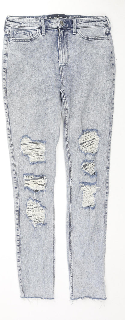 Hollister Womens Blue Cotton Skinny Jeans Size 27 in L30 in Regular Zip