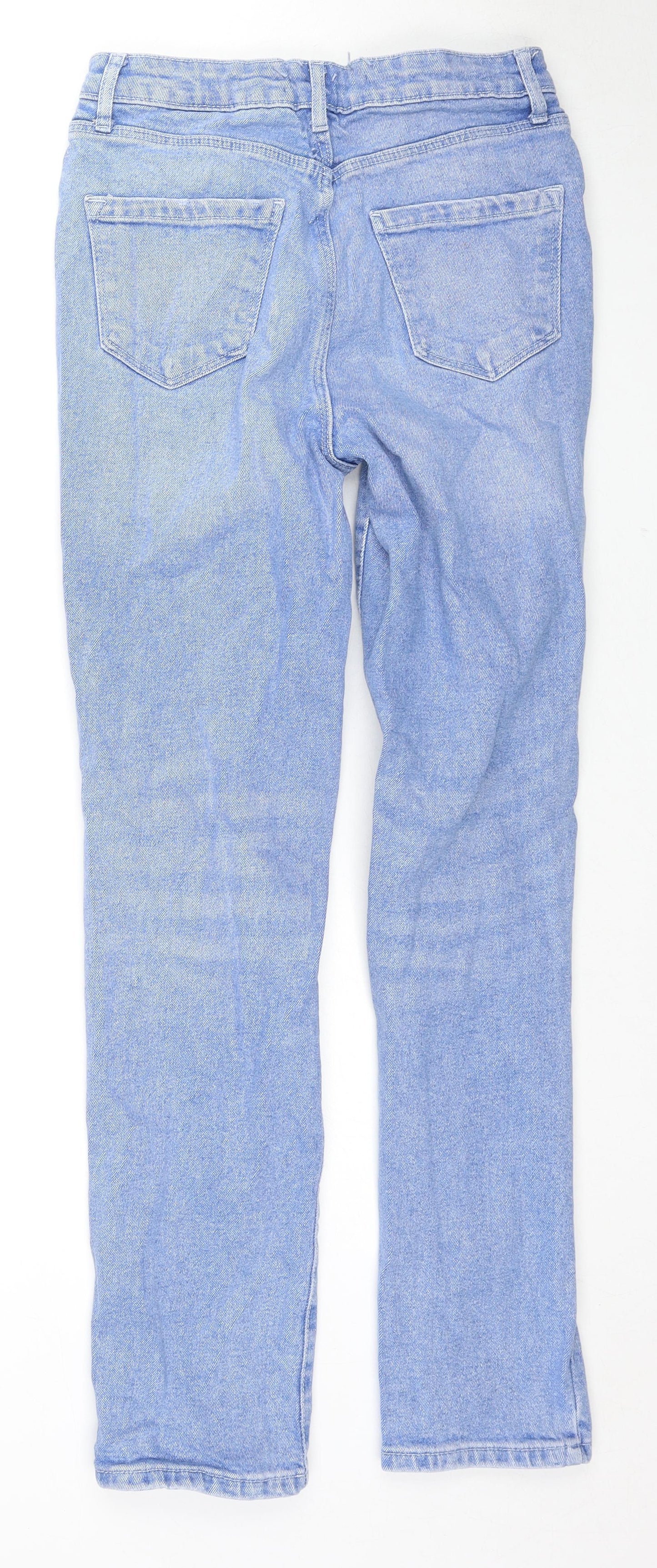 George Womens Blue Cotton Straight Jeans Size 10 L29 in Regular Zip