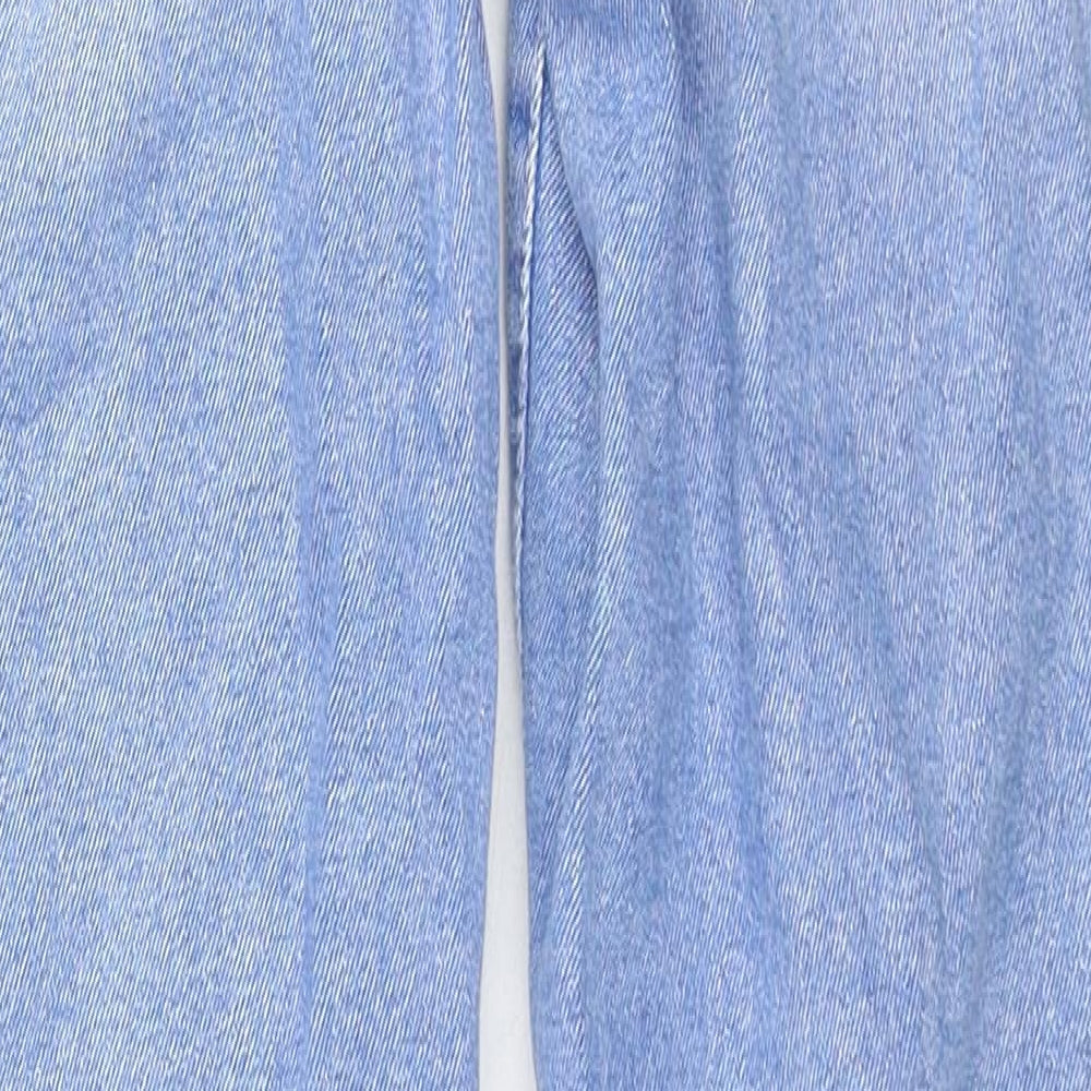 George Womens Blue Cotton Straight Jeans Size 10 L29 in Regular Zip